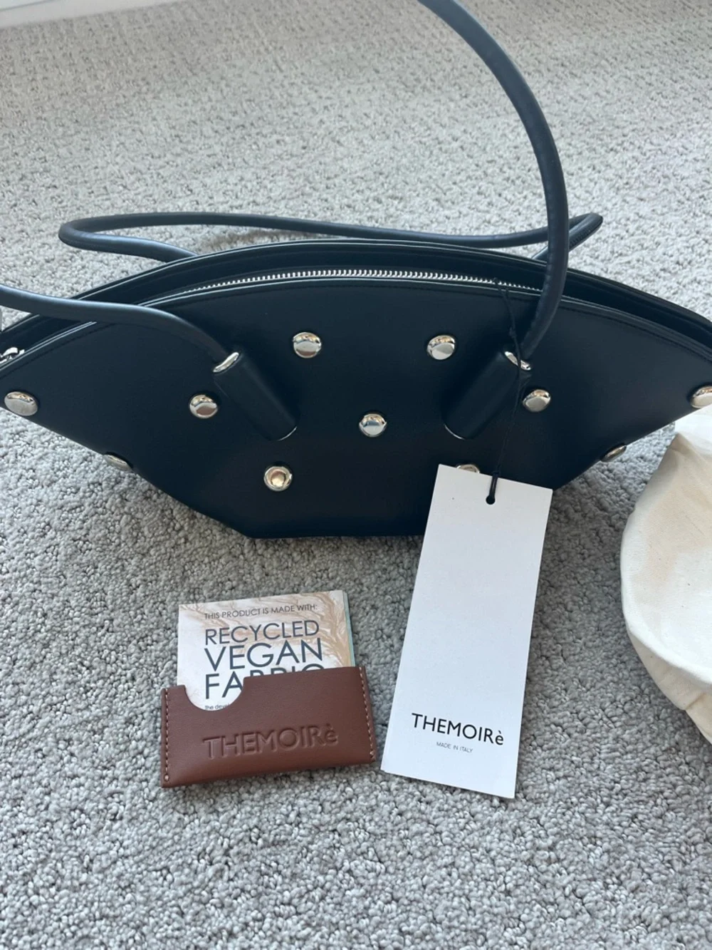 NWT THEMOIRE studded bag olympia beads bag Black Studded Women’s Shoulder Bag - Picture 3 of 12